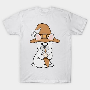 Pumpkin Spice French Bulldog White T-Shirt